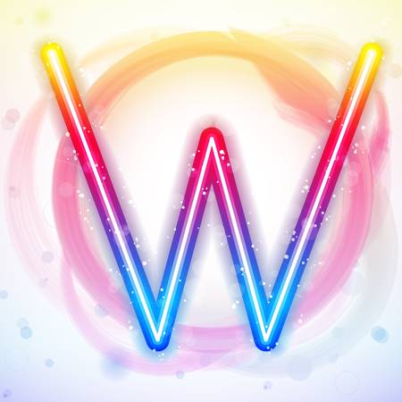 Vector - Alphabet Rainbow Lights in Circle White Backgroundのイラスト素材
