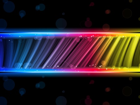 Vector - Disco Abstract Colorful Waves on Black Backgroundのイラスト素材
