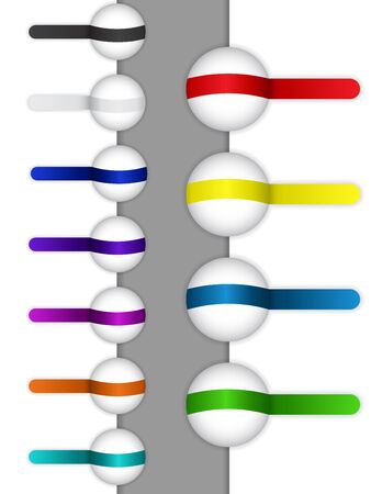 Vector - White Buttons with Colorful Stickersのイラスト素材