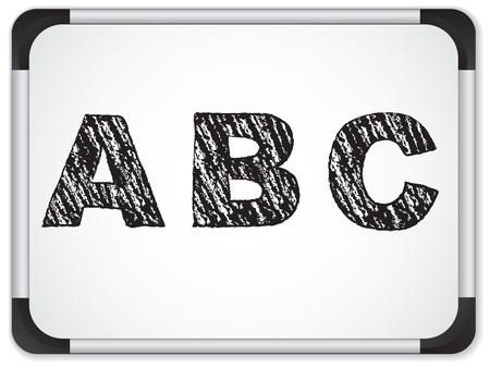 Vector - Chalk Alphabet on Whiteboardのイラスト素材