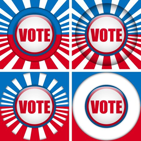 Vector - Vote Buttons. Set of four with Backgroundのイラスト素材