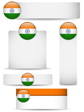 Vector - India Country Set of Bannersのイラスト素材