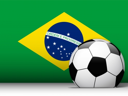 Vector - Brazil Soccer Ball with Flag Backgroundのイラスト素材