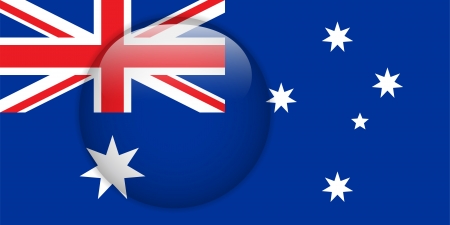 Australia Flag Glossy Buttonのイラスト素材