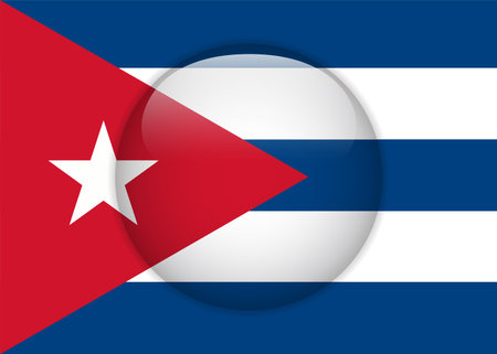 Vector - Cuba Flag Glossy Buttonのイラスト素材