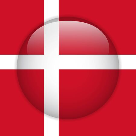 Denmark Flag Glossy Buttonのイラスト素材