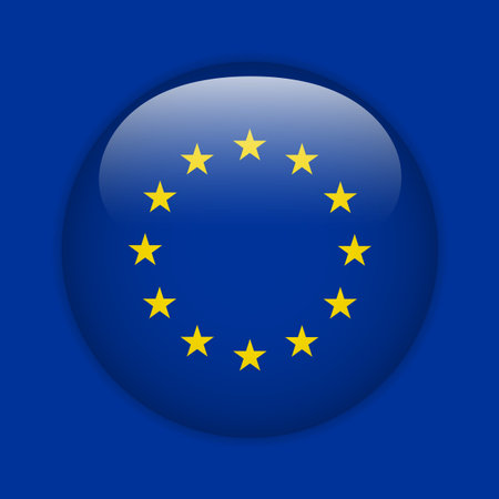 Vector - Europe Flag Glossy Buttonのイラスト素材