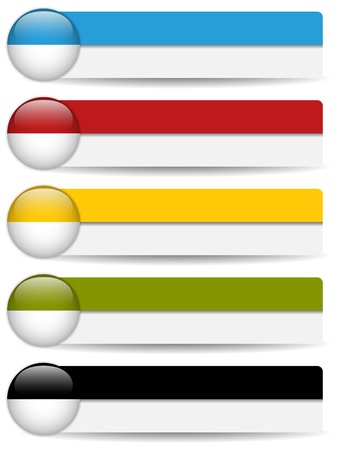 Glossy web buttons with colored bars. のイラスト素材