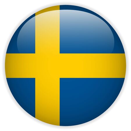 Vector - Sweden Flag Glossy Buttonのイラスト素材