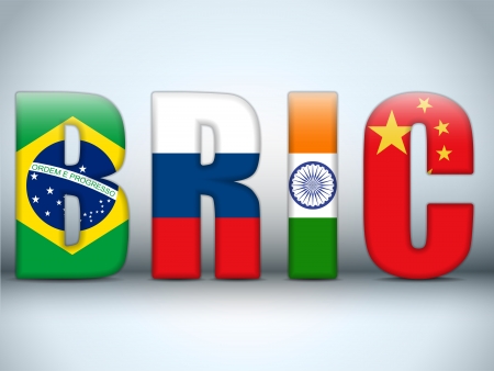 Vector - BRIC Countries Buttons Brazil Russia India Chinaのイラスト素材