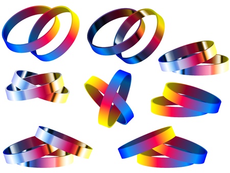 Vector - Gay Marriage Rainbow Rings and Braceletsのイラスト素材