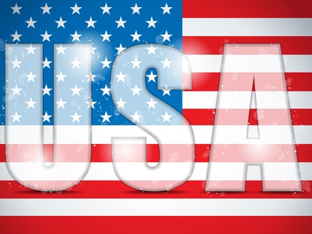 USA Glass Letters with Flag Backgroundのイラスト素材