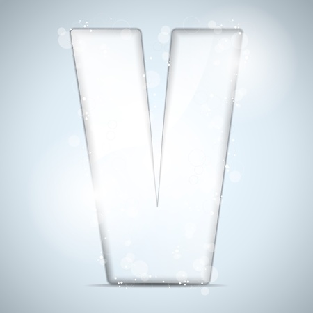 Alphabet Glass Shiny with Sparkles on Background Letter Vのイラスト素材