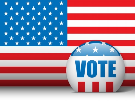  USA Vote Background with American Flagのイラスト素材