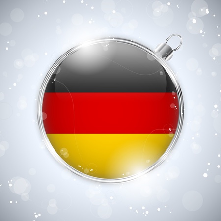 Merry Christmas Silver Ball with Flag Germanyのイラスト素材