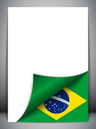 Brazil Country Flag Turning Pageのイラスト素材
