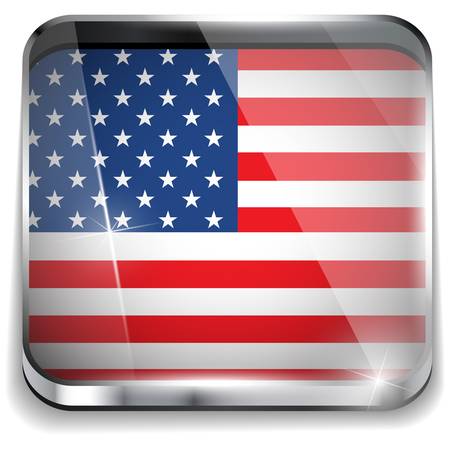  USA Flag Smartphone Application Square Buttonsのイラスト素材