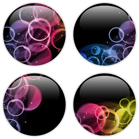 Glass Circle Button Colorful Dotsのイラスト素材