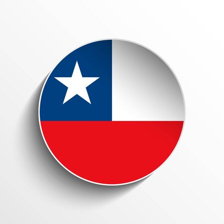 Vector - Flag Paper Circle Shadow Button Chileのイラスト素材