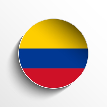 Vector - Flag Paper Circle Shadow Button Colombiaのイラスト素材