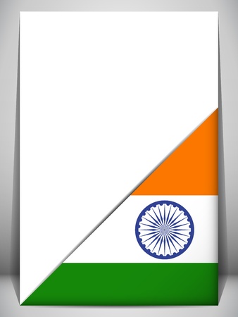 India Country Flag Turning Pageのイラスト素材