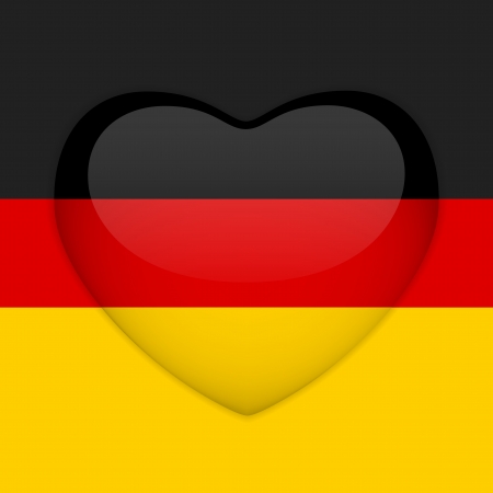 Vector - Germany Flag Heart Glossy Buttonのイラスト素材