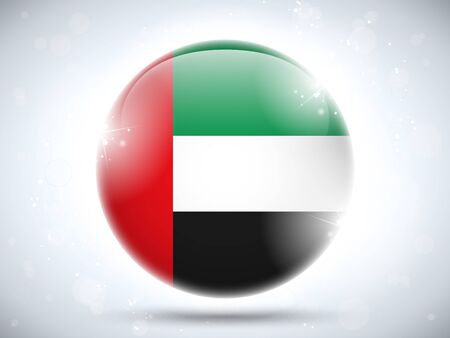 Vector - Emirates Flag Glossy Buttonのイラスト素材