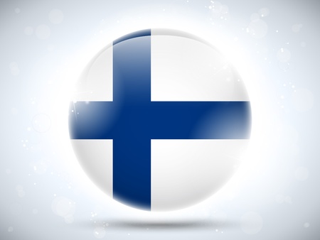 Vector - Finland Flag Glossy Buttonのイラスト素材