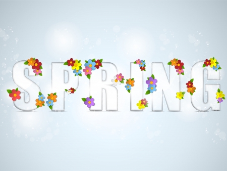 Alphabet Glass Spring with Flowersのイラスト素材