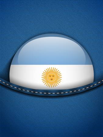 Vector - Argentina Flag Button in Jeans Pocketのイラスト素材