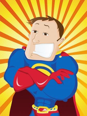 Vector - Super Man Hero Dad. Happy Father Dayのイラスト素材