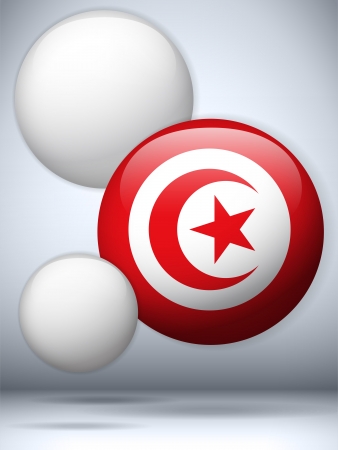 Vector - Tunisia Flag Glossy Buttonのイラスト素材