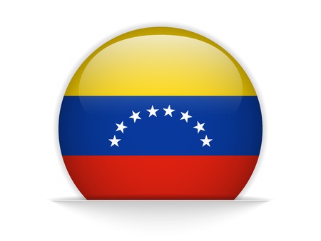 Venezuela Flag Glossy Buttonのイラスト素材