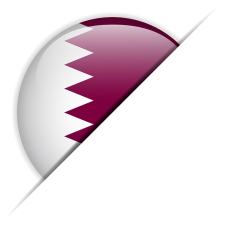 Qatar Flag Glossy Buttonのイラスト素材