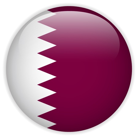 Qatar Flag Glossy Buttonのイラスト素材