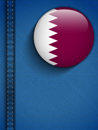 Vector - Qatar Flag Button in Jeans Pocketのイラスト素材