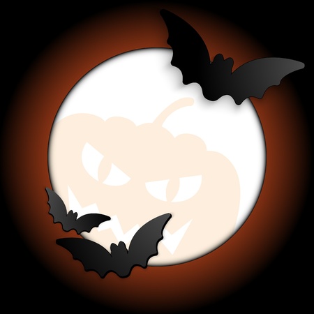Halloween Bat Circle Frame Pumpkin Backgroundのイラスト素材