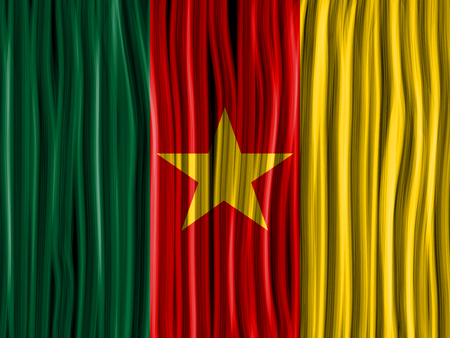 Vector - Cameroon Flag Wave Fabric Texture Backgroundのイラスト素材