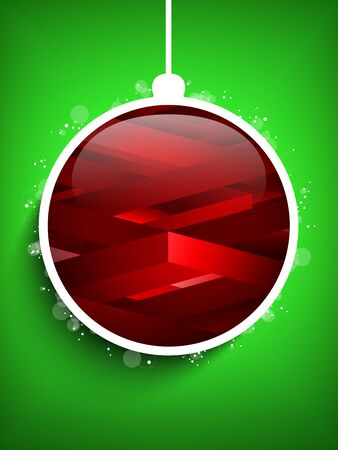 Vector - Merry Christmas Happy New Year Ball Geometric Green Backgroundのイラスト素材