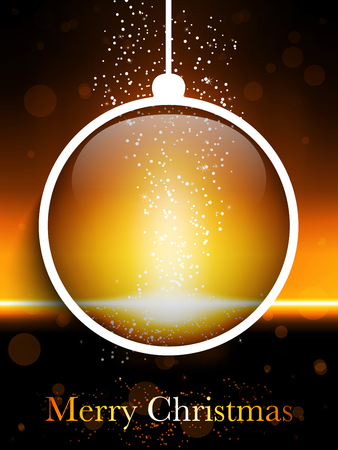 Vector - Merry Christmas Ball Laser Neon Goldのイラスト素材