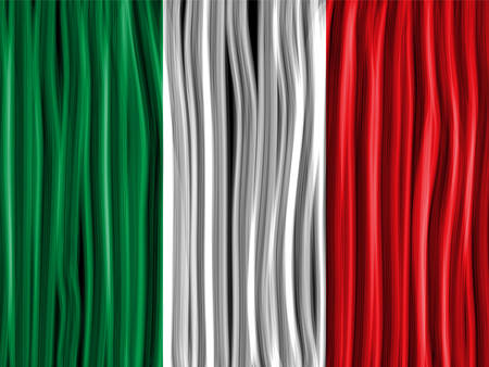 Vector - Italy Flag Wave Fabric Texture Backgroundのイラスト素材