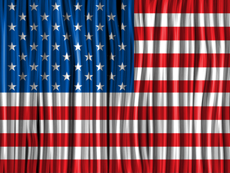 Vector - USA Flag Wave Fabric Texture Backgroundのイラスト素材