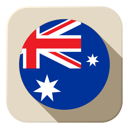 Vector - Australia Flag Button Icon Modernのイラスト素材