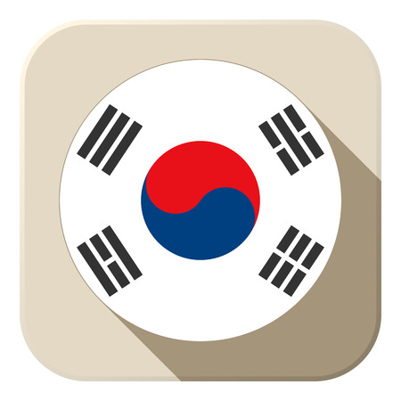 Vector - South Korea Flag Button Icon Modernのイラスト素材