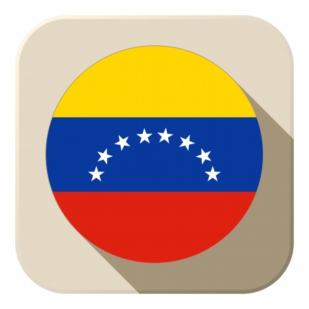 Vector - Venezuela Flag Button Icon Modernのイラスト素材