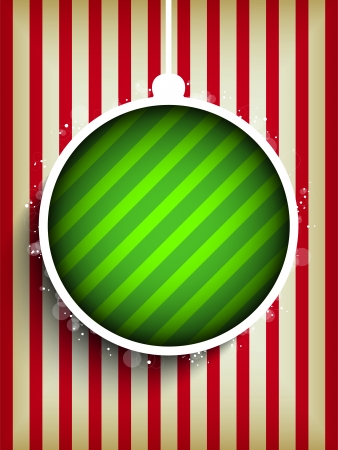 Vector - Merry Christmas Happy New Year Ball on Stripe のイラスト素材