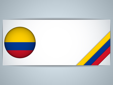 Vector - Colombia Country Set of Bannersのイラスト素材