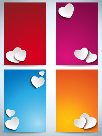 Vector - Valentines Day Set of Four Web Bannersのイラスト素材