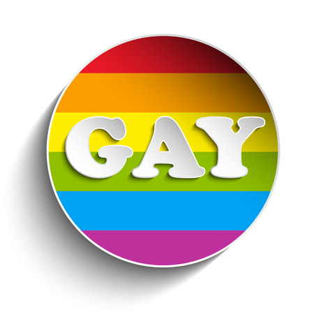 Vector - Gay Flag Circle Striped Stickerのイラスト素材