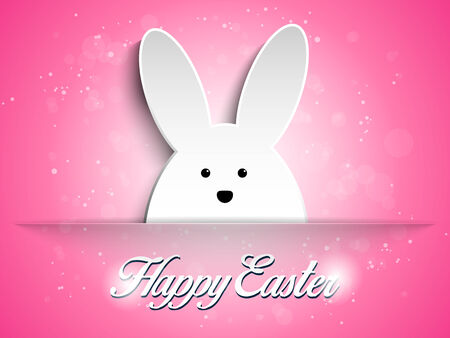 Vector - Happy Easter Rabbit Bunny on Pink Backgroundのイラスト素材